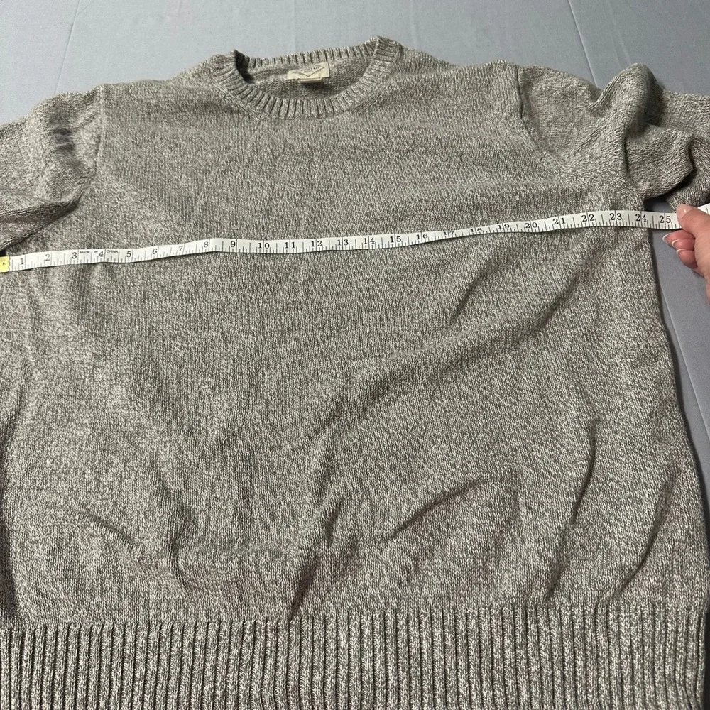 St Johns Bay‎ Mens Crewneck Sweater XXL Gray Marl Cotton Knit Pullover XXL